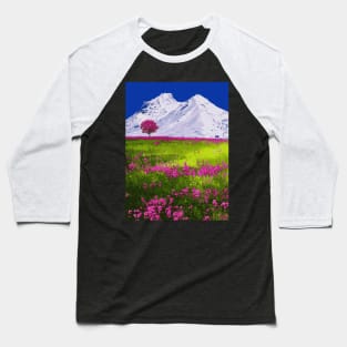 Mountain Floral - Landscape Baseball T-Shirt